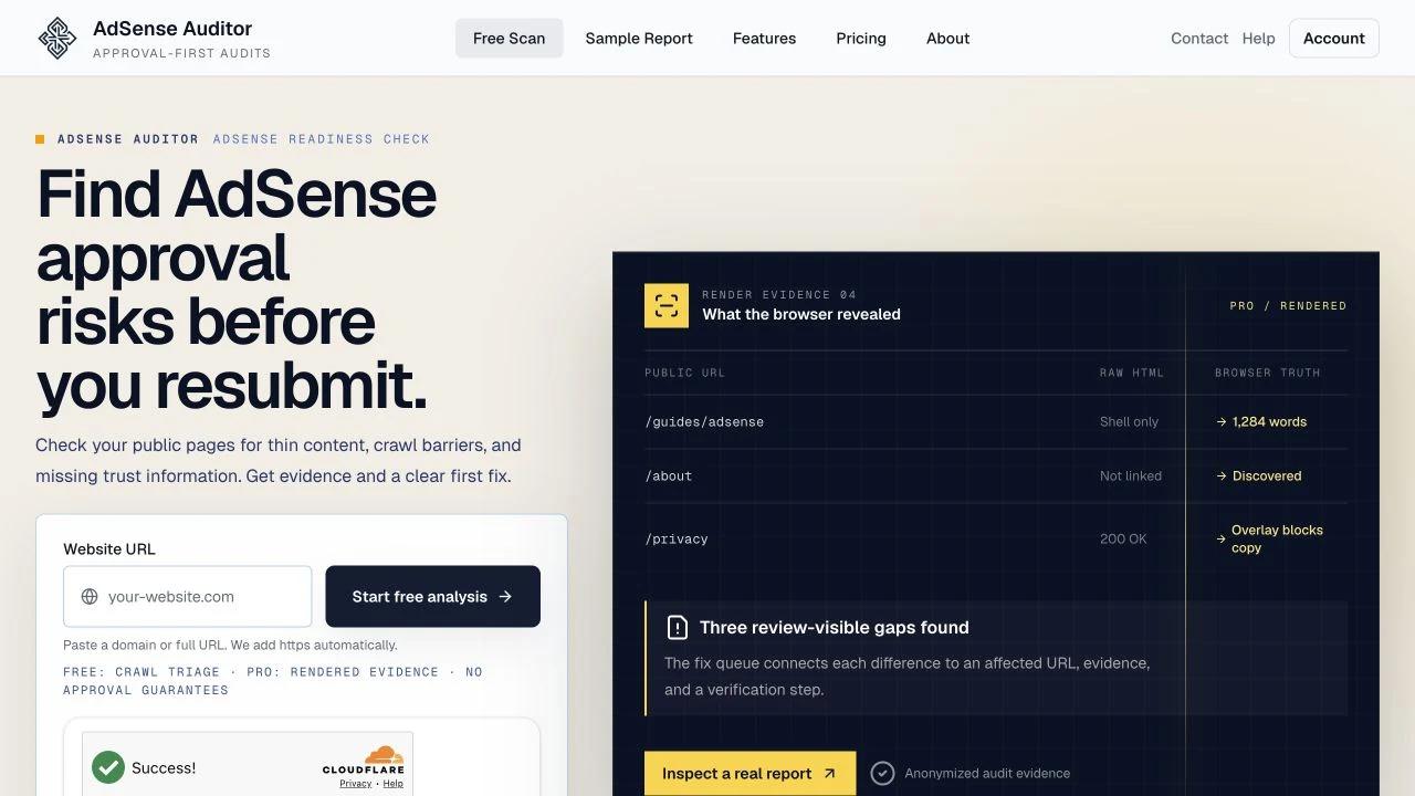 AdSense Auditor — product screen